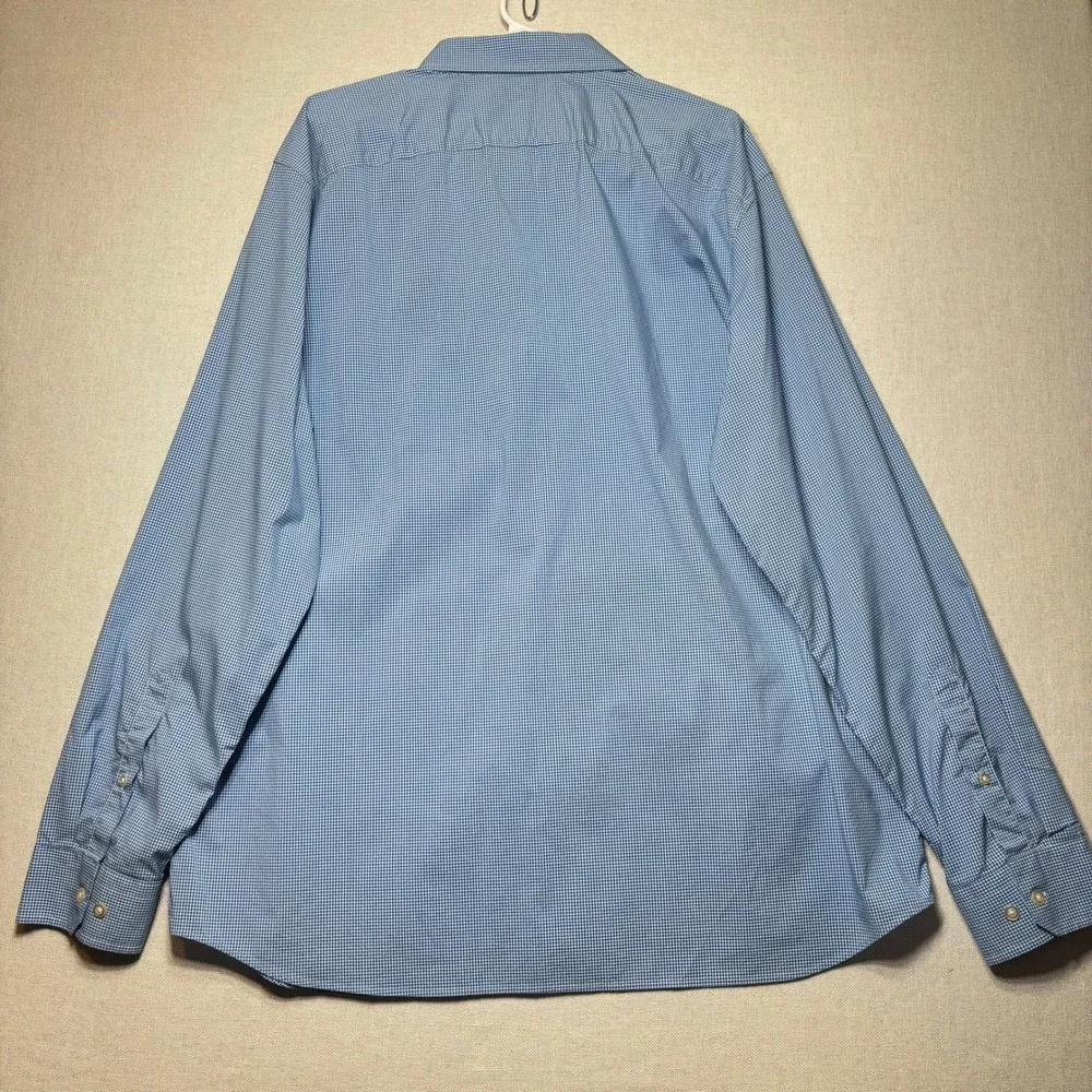 Banana Republic Mens Slim Flex Fit Tech Stretch Cotton Gingham Dress Shirt XXL‎